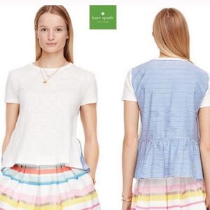 Kate Spade Broome Street Ruffle Back Tee size‎ Large NEW